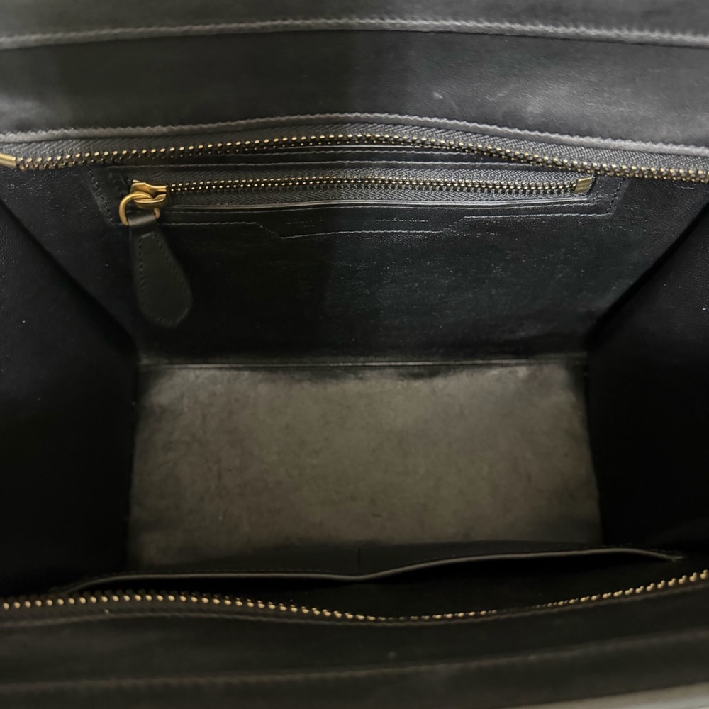 Auth Celine black Calfskin Micro Luggage Tote bag - Picture 12 of 14